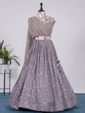 Western Wear Gray Lehenga Choli Anant Tex Exports Private Limited