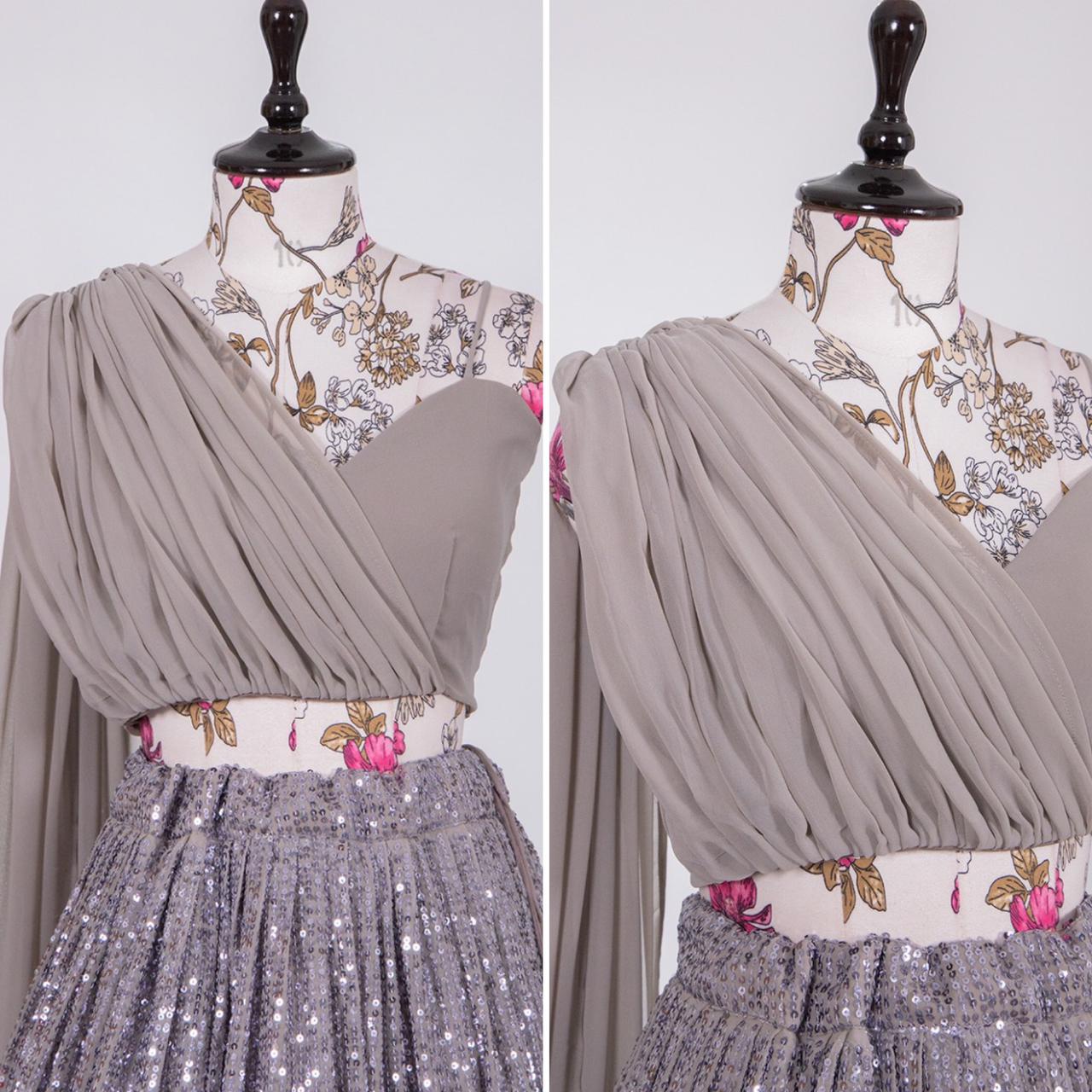 Western Wear Gray Lehenga Choli Anant Tex Exports Private Limited