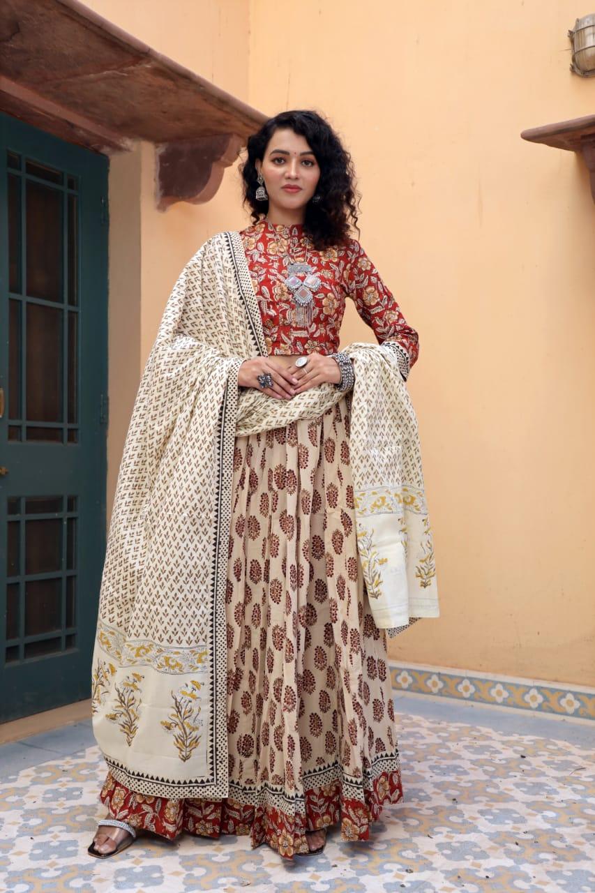 Designer Top &amp; skirt Printed Lehenga Anant Tex Exports Private Limited