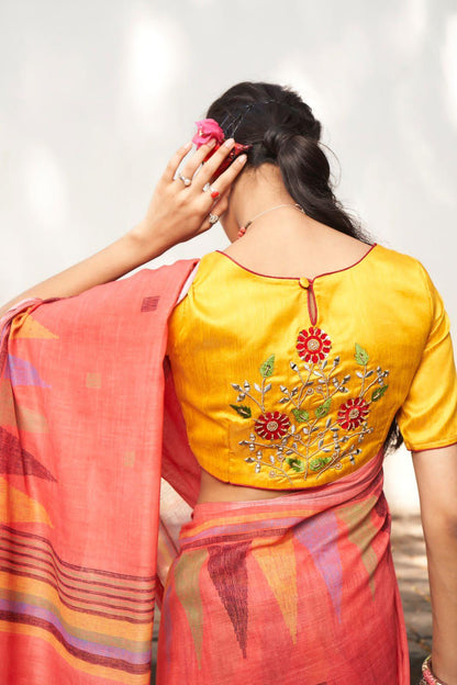 Sr Mercury Vol-3 Ethnic Fancy Wear Handwork Pure Linen Printed Saree Catalog Wholesaler Anant Tex Exports Private Limited