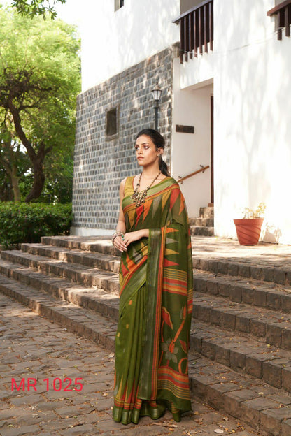 Sr Mercury Vol-3 Ethnic Fancy Wear Handwork Pure Linen Printed Saree Catalog Wholesaler Anant Tex Exports Private Limited