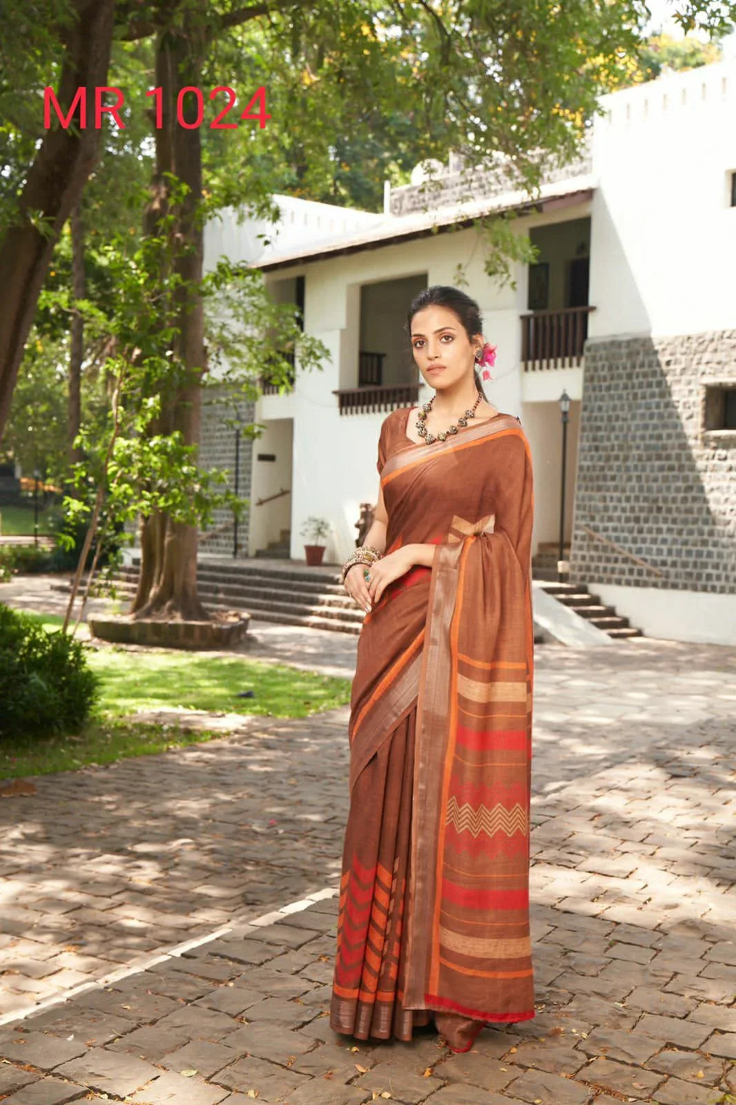Sr Mercury Vol-3 Ethnic Fancy Wear Handwork Pure Linen Printed Saree Catalog Wholesaler Anant Tex Exports Private Limited