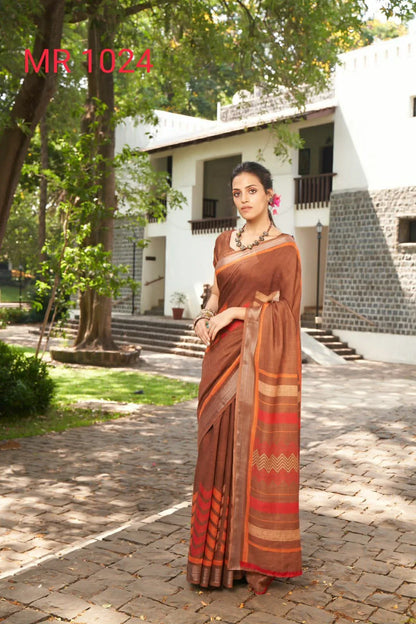 Sr Mercury Vol-3 Ethnic Fancy Wear Handwork Pure Linen Printed Saree Catalog Wholesaler Anant Tex Exports Private Limited