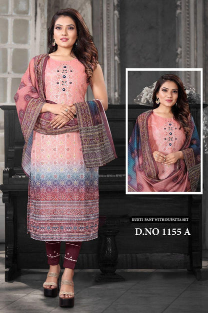 Heavy Sanderi Silk With Digital Print Suit Anant Tex Exports Private Limited