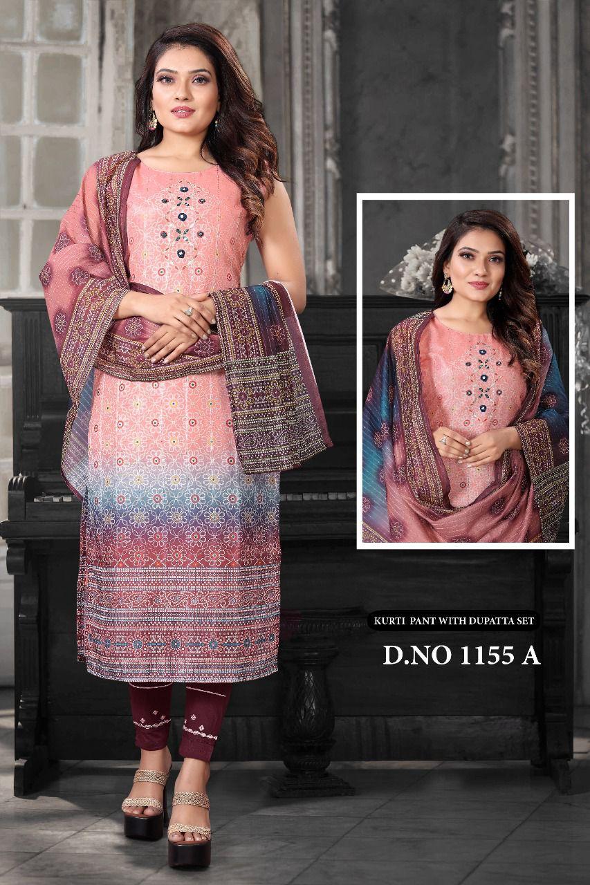 Heavy Sanderi Silk With Digital Print Suit Anant Tex Exports Private Limited