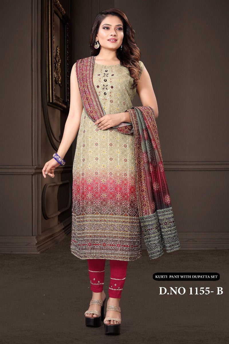 Heavy Sanderi Silk With Digital Print Suit Anant Tex Exports Private Limited