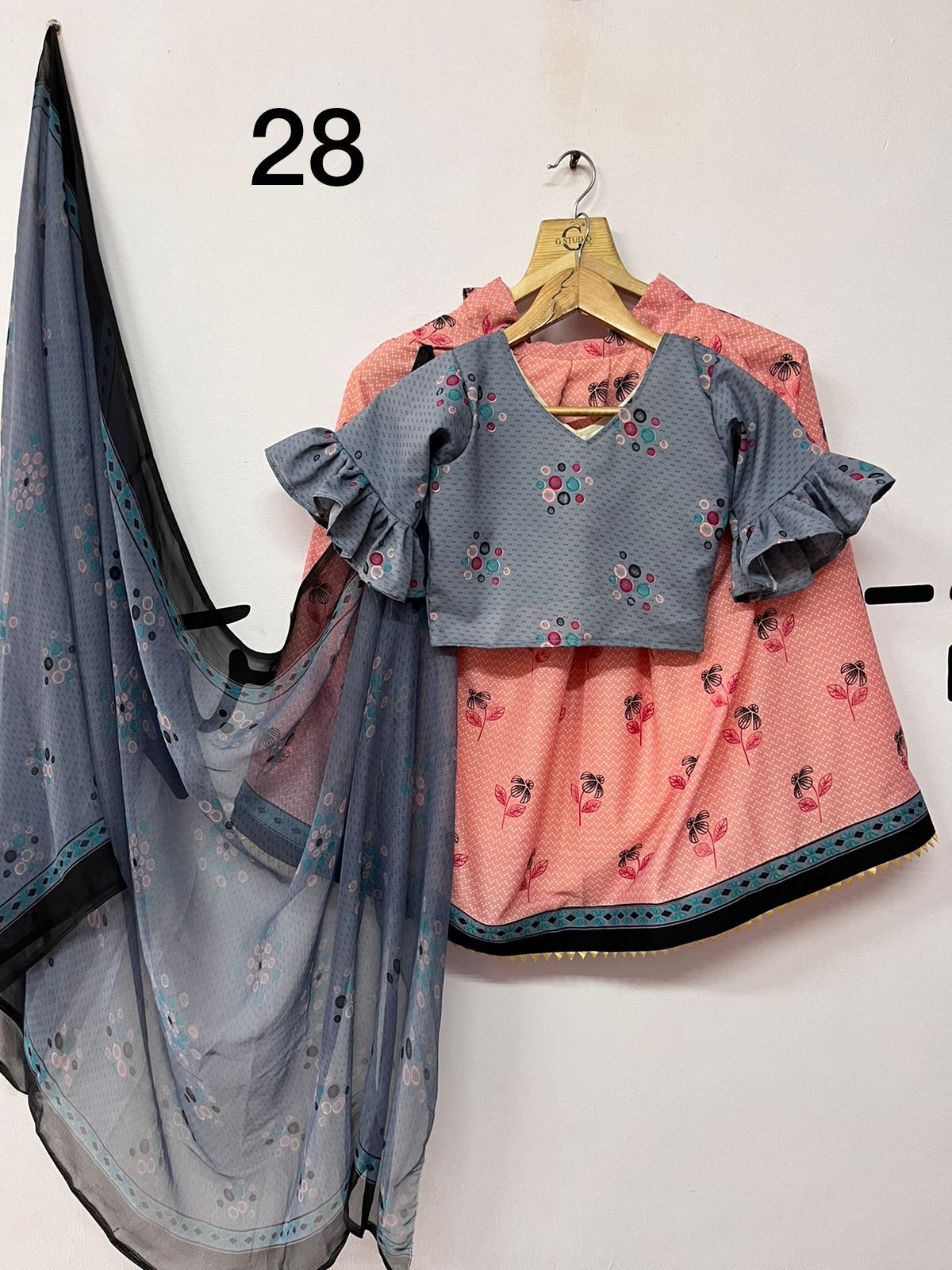 Multicolor Mill Print Kids Lehenga Choli Anant Tex Exports Private Limited