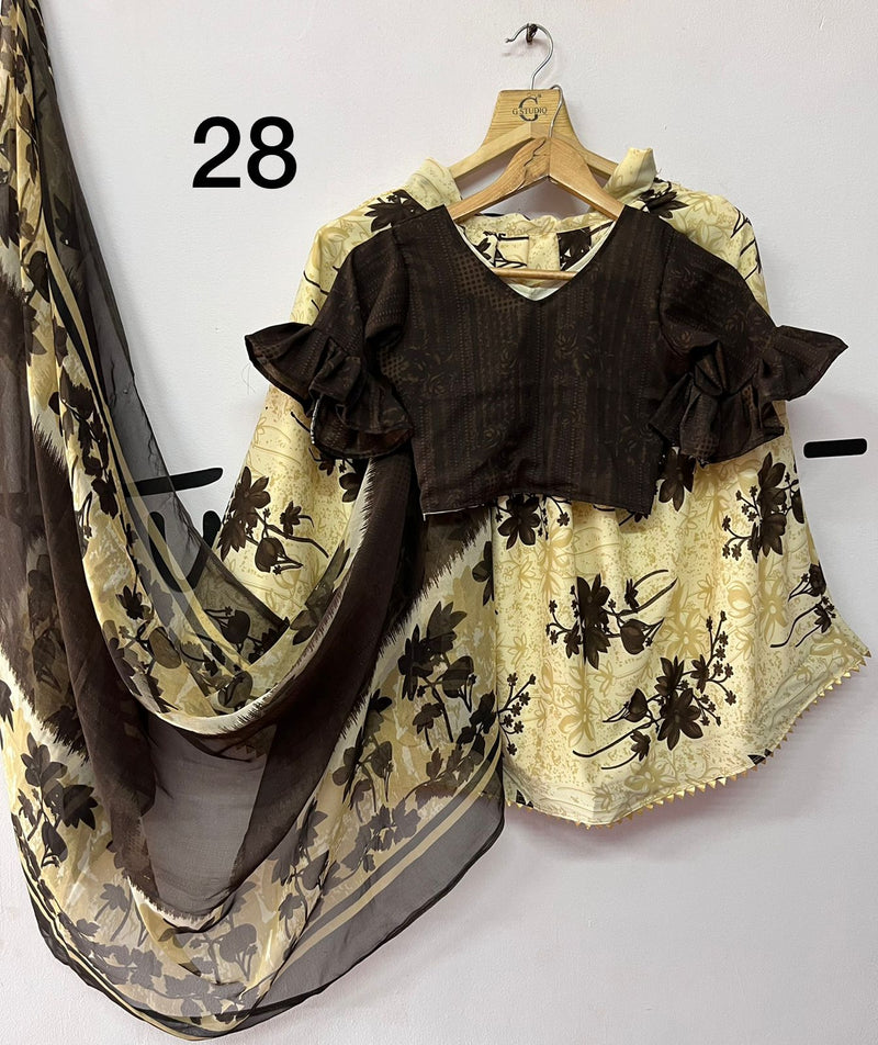 Multicolor Mill Print Kids Lehenga Choli Anant Tex Exports Private Limited