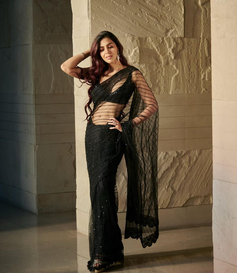 Georgette With Heavy Sequence Design Saree Anant Tex Exports Private Limited