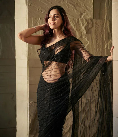 Georgette With Heavy Sequence Design Saree Anant Tex Exports Private Limited