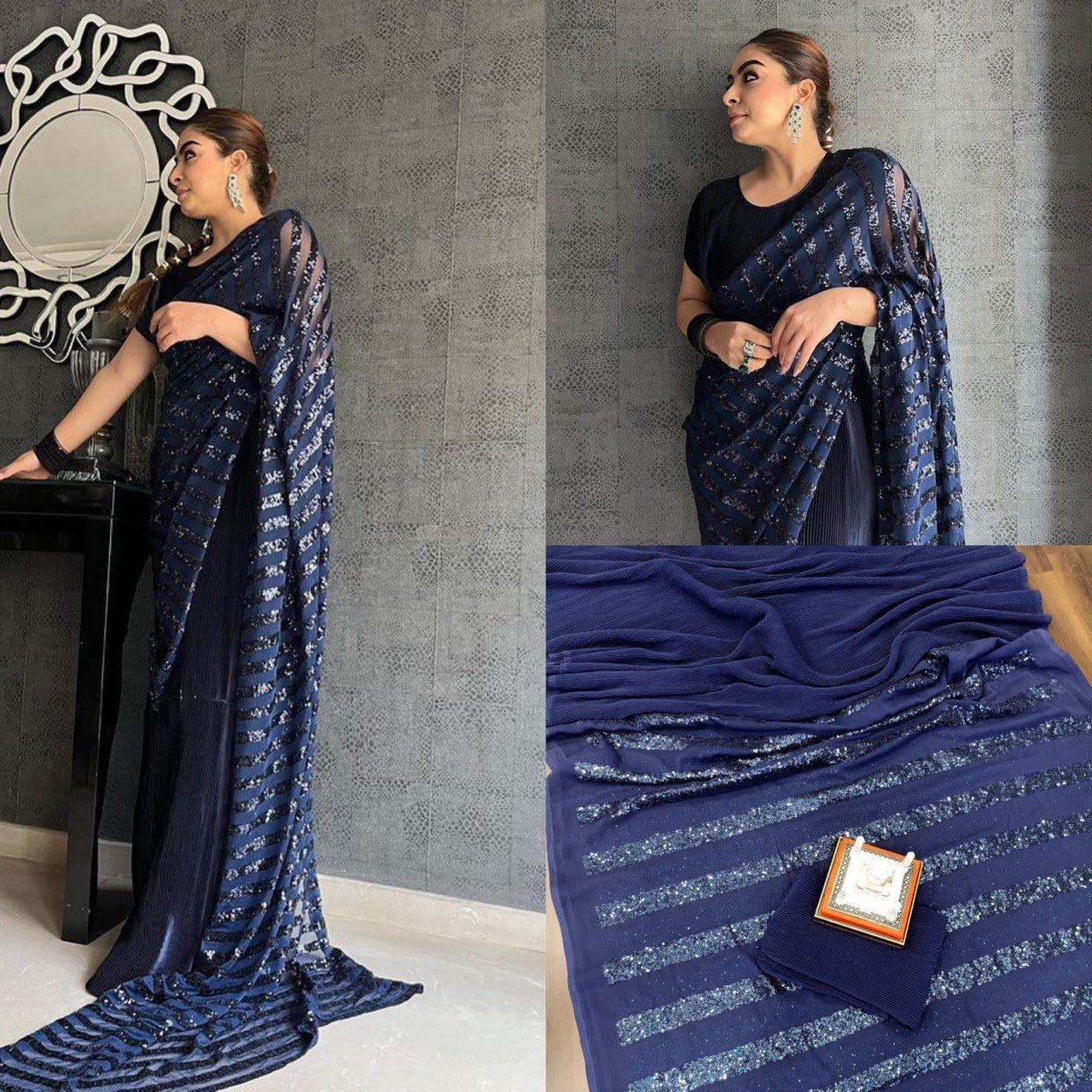 EMBROIDERED SEQUINS SAREE Anant Tex Exports Private Limited