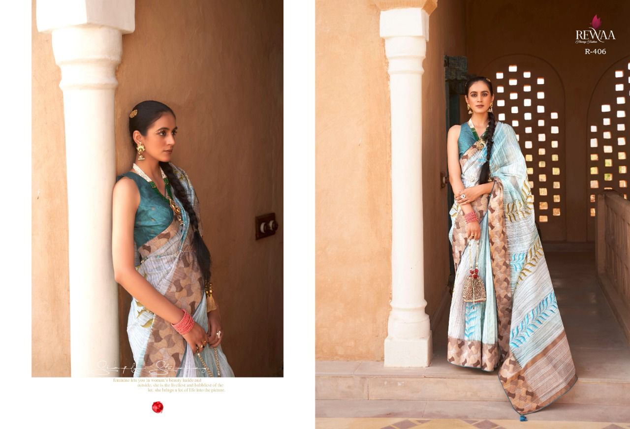 REVAA SANGINI R-398 SERIES TISSUE COTTON SAREE Anant Tex Exports Private Limited