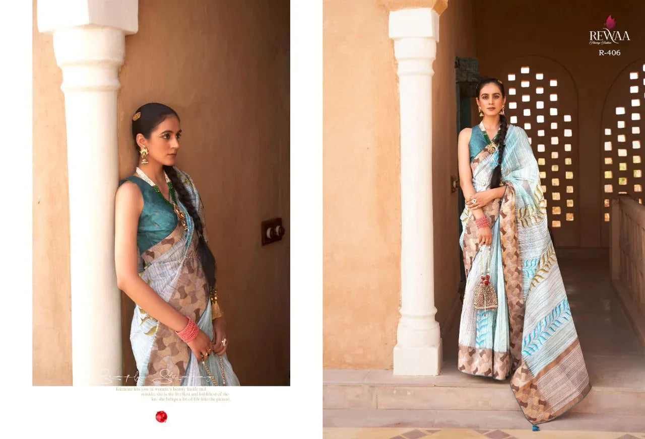 REVAA SANGINI R-398 SERIES TISSUE COTTON SAREE Anant Tex Exports Private Limited