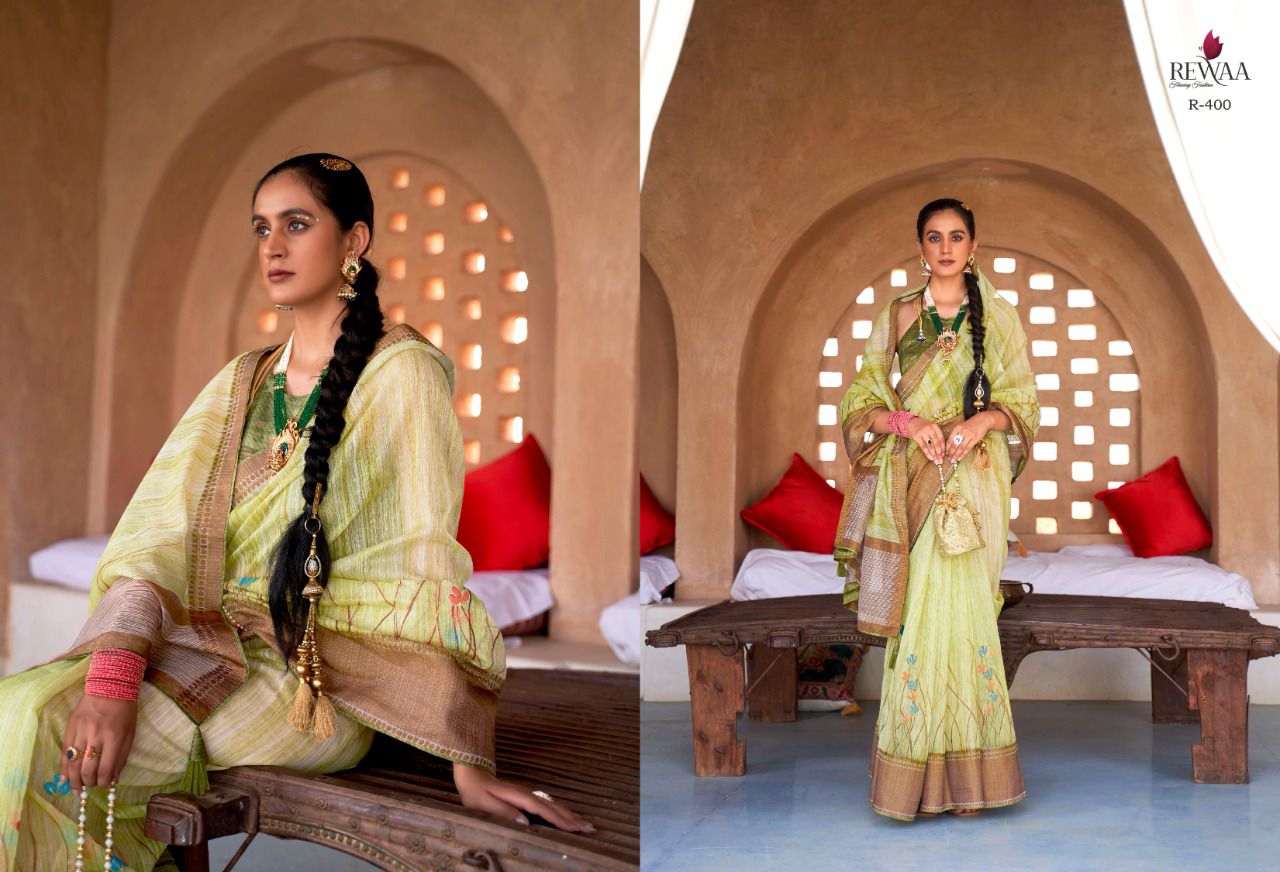 REVAA SANGINI R-398 SERIES TISSUE COTTON SAREE Anant Tex Exports Private Limited