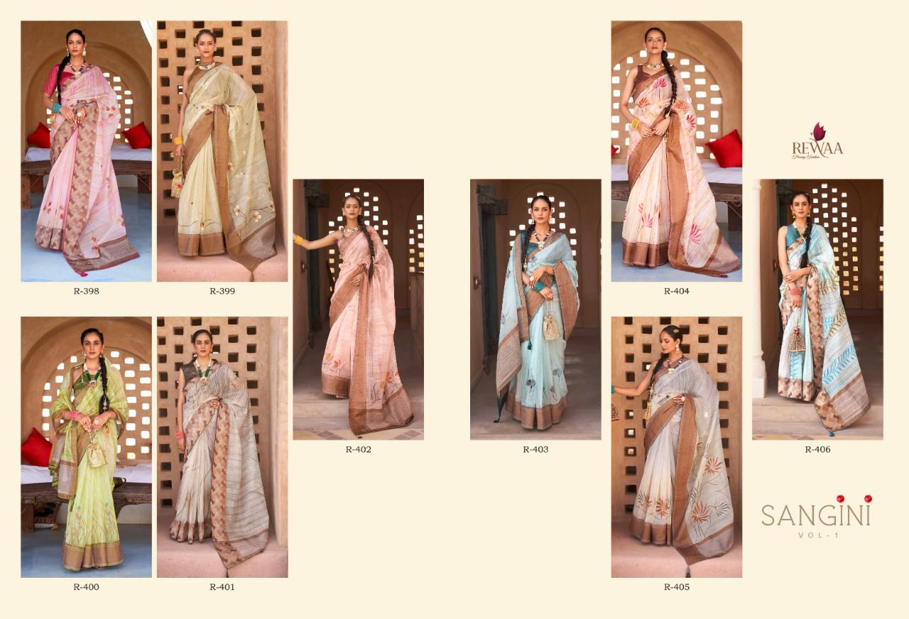 REVAA SANGINI R-398 SERIES TISSUE COTTON SAREE Anant Tex Exports Private Limited