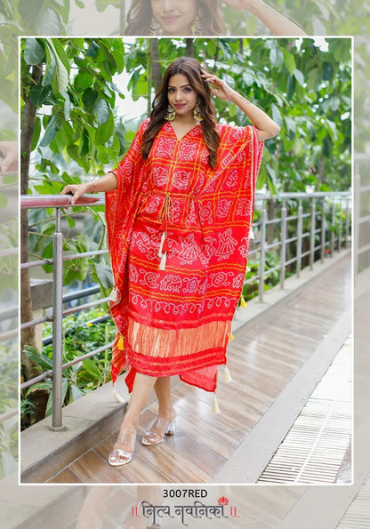 Kaftan Bandhej Digital Print Kurti Anant Tex Exports Private Limited