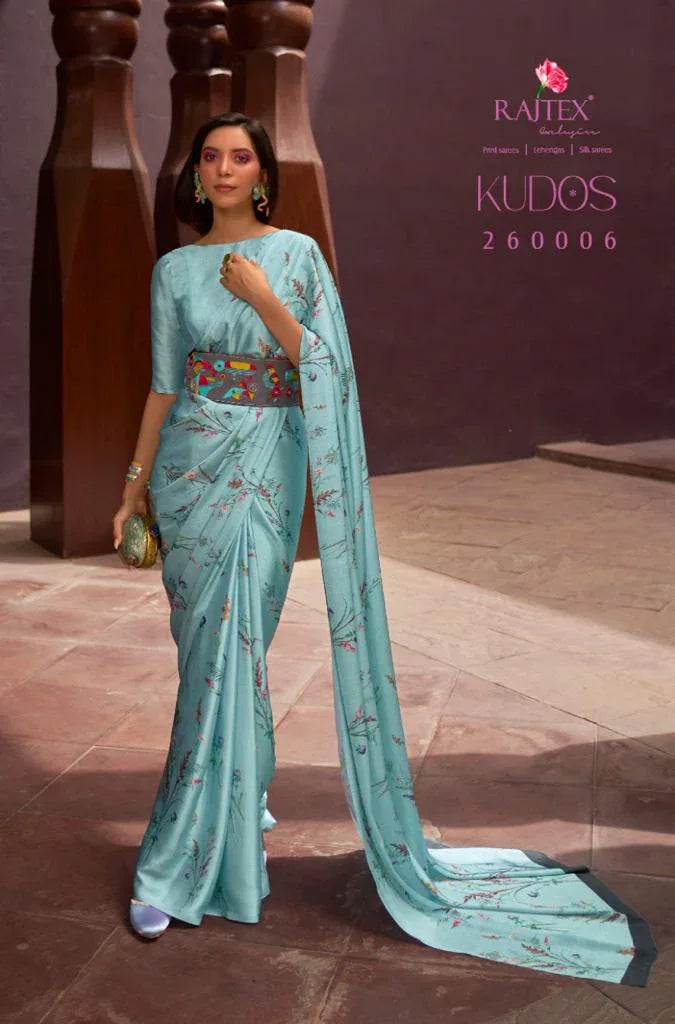 Rajtex Kudos Satin Crape With Digital Print Saree Anant Tex Exports Private Limited