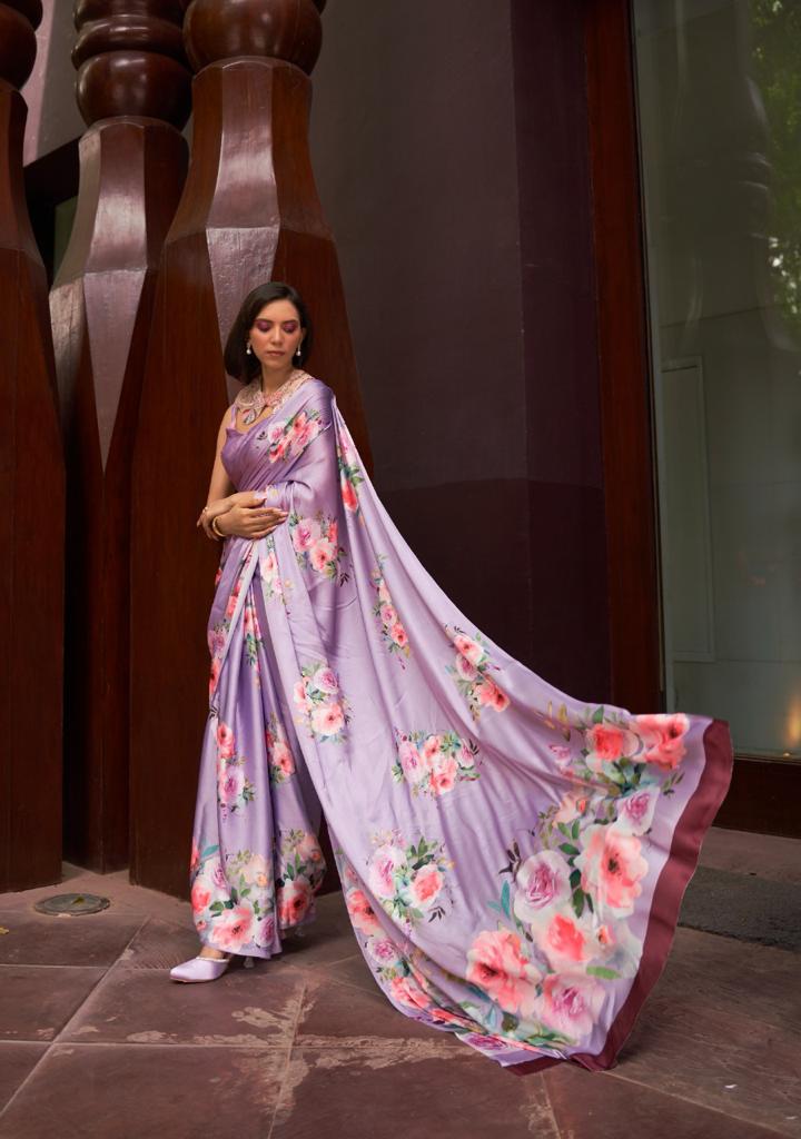 Rajtex Kudos Satin Crape With Digital Print Saree Anant Tex Exports Private Limited