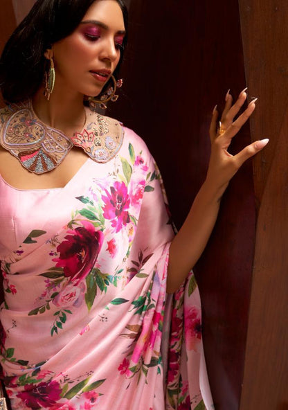 Rajtex Kudos Satin Crape With Digital Print Saree Anant Tex Exports Private Limited