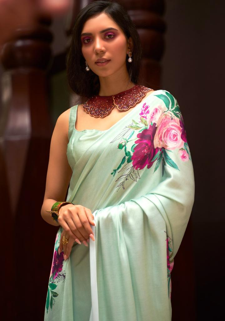 Rajtex Kudos Satin Crape With Digital Print Saree Anant Tex Exports Private Limited