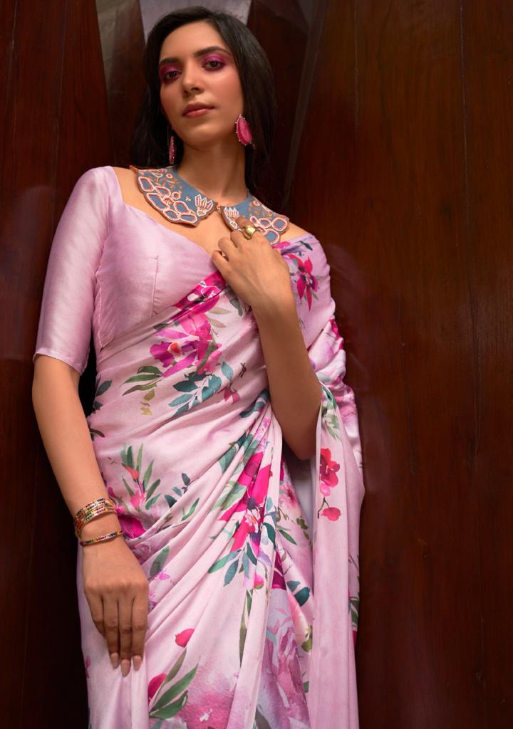 Rajtex Kudos Satin Crape With Digital Print Saree Anant Tex Exports Private Limited