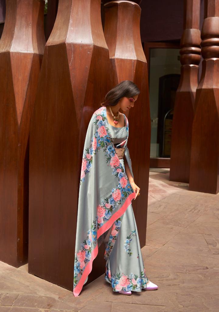 Rajtex Kudos Satin Crape With Digital Print Saree Anant Tex Exports Private Limited