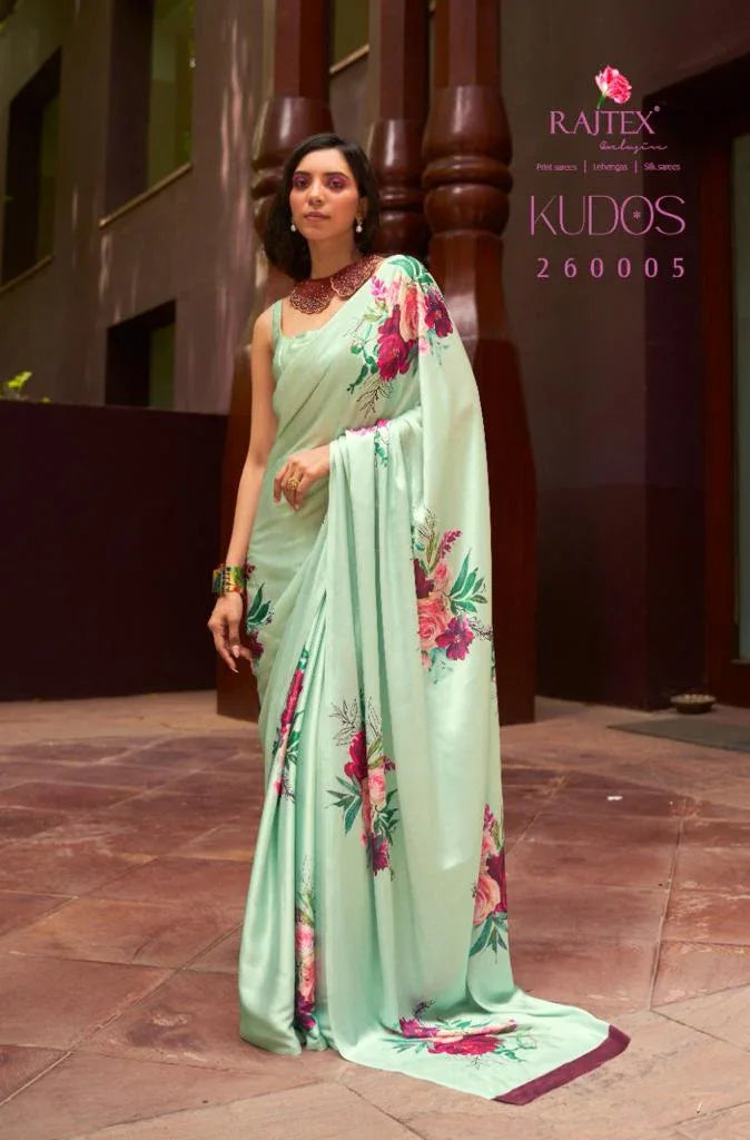 Rajtex Kudos Satin Crape With Digital Print Saree Anant Tex Exports Private Limited