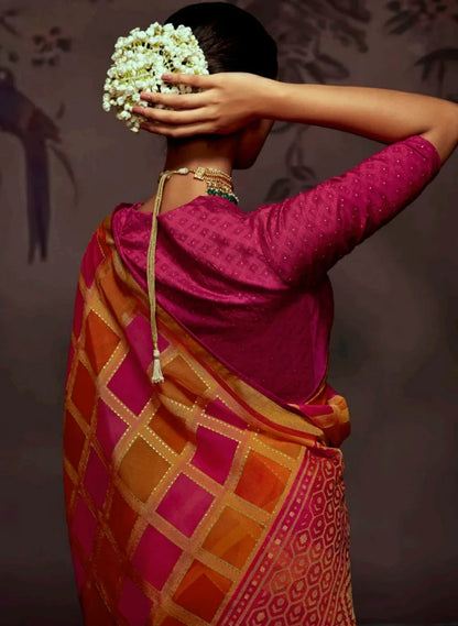Kimora Radha Soft Brasso With Organza Saree Anant Tex Exports Private Limited