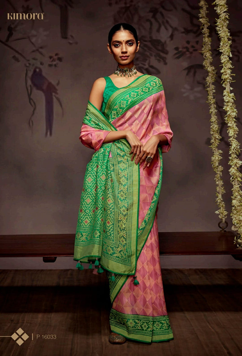 Kimora Radha Soft Brasso With Organza Saree Anant Tex Exports Private Limited