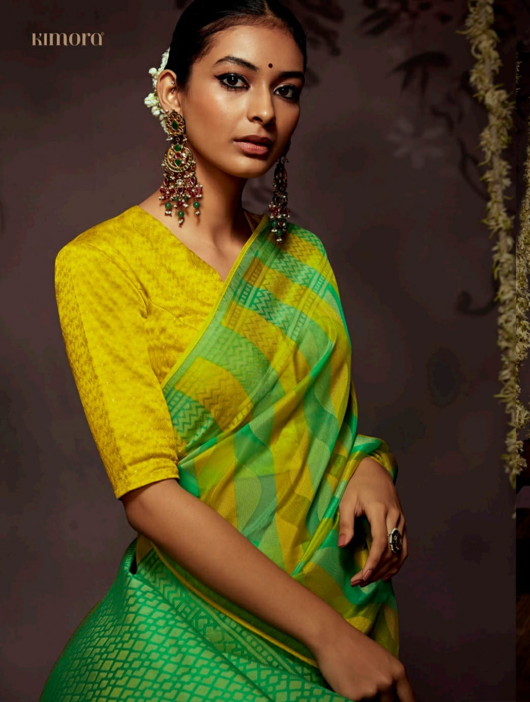 Kimora Radha Soft Brasso With Organza Saree Anant Tex Exports Private Limited