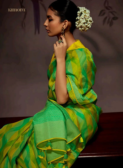 Kimora Radha Soft Brasso With Organza Saree Anant Tex Exports Private Limited