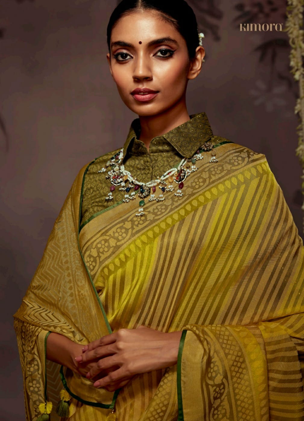 Kimora Radha Soft Brasso With Organza Saree Anant Tex Exports Private Limited