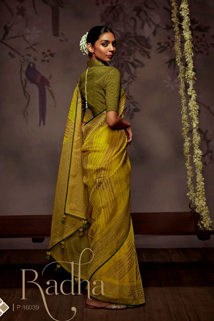 Kimora Radha Soft Brasso With Organza Saree Anant Tex Exports Private Limited