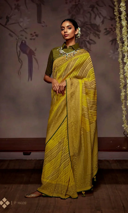 Kimora Radha Soft Brasso With Organza Saree Anant Tex Exports Private Limited