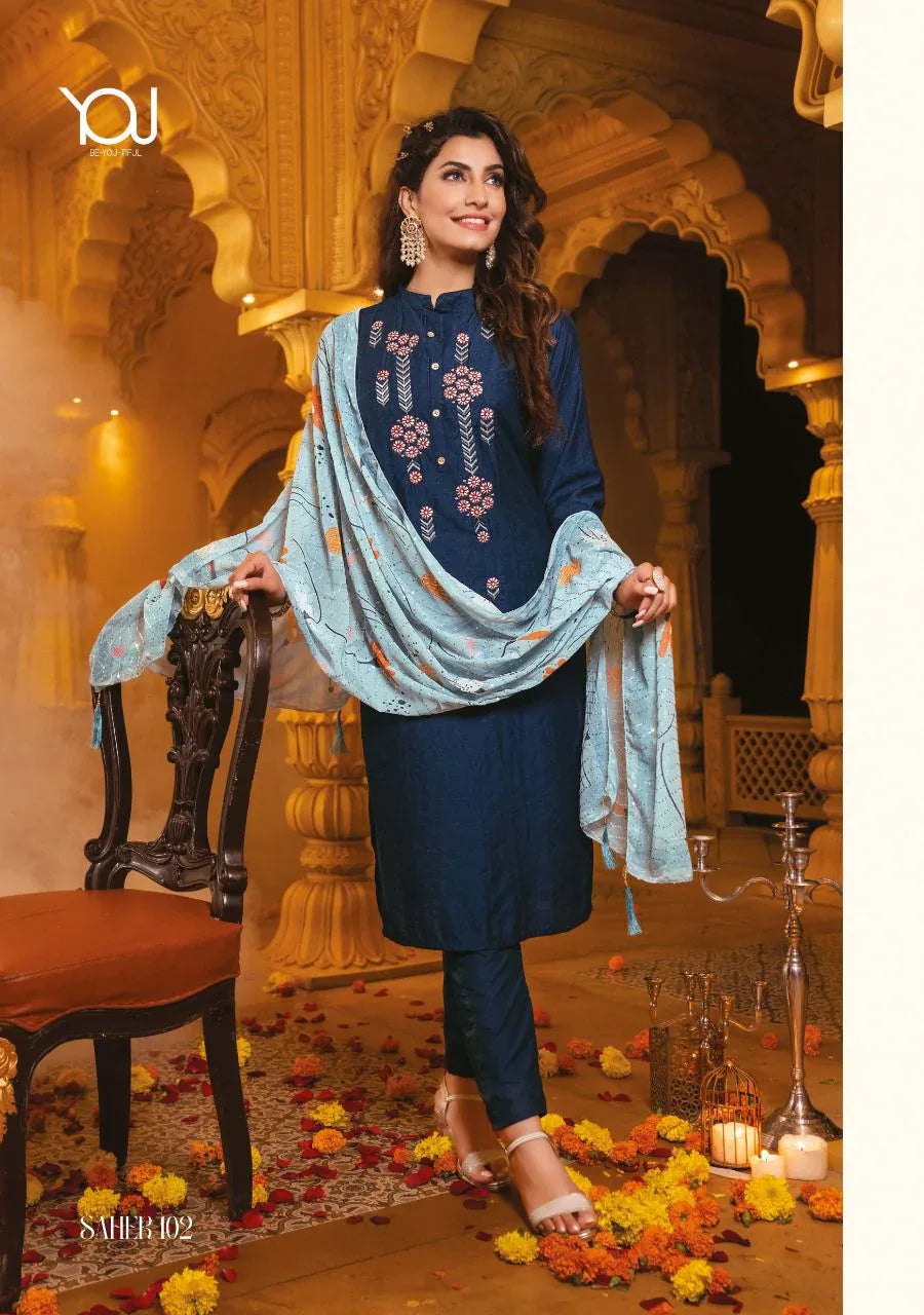 Wanna Saher Fancy Viscose Kurti With Pant &amp; Digital Dupatta Collection Anant Tex Exports Private Limited