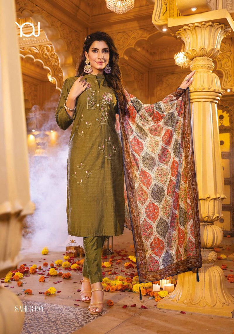 Wanna Saher Fancy Viscose Kurti With Pant & Digital Dupatta Collection Anant Tex Exports Private Limited