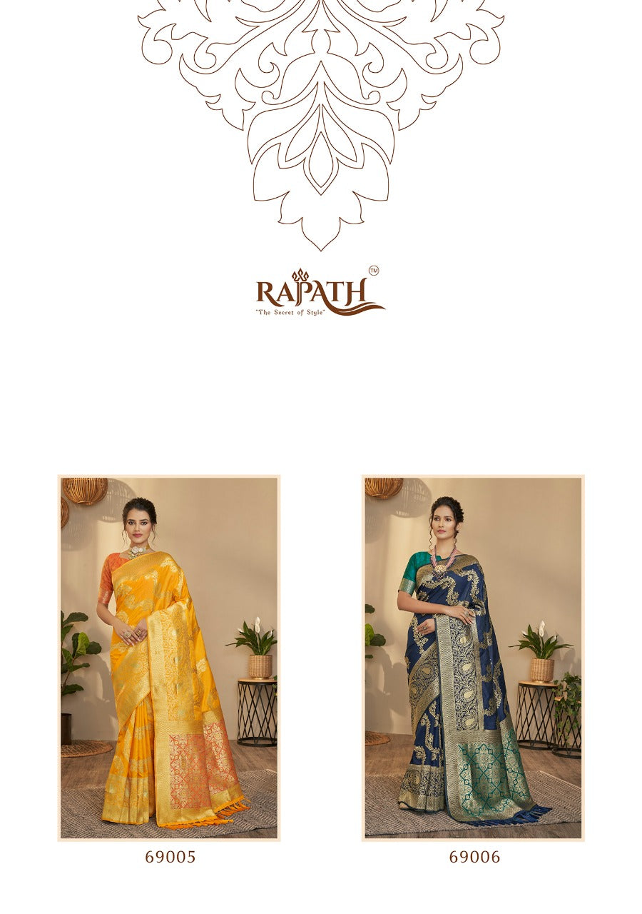 RajPath Maharani Soft silk with Leheriya Zari Weaving Saree Anant Tex Exports Private Limited