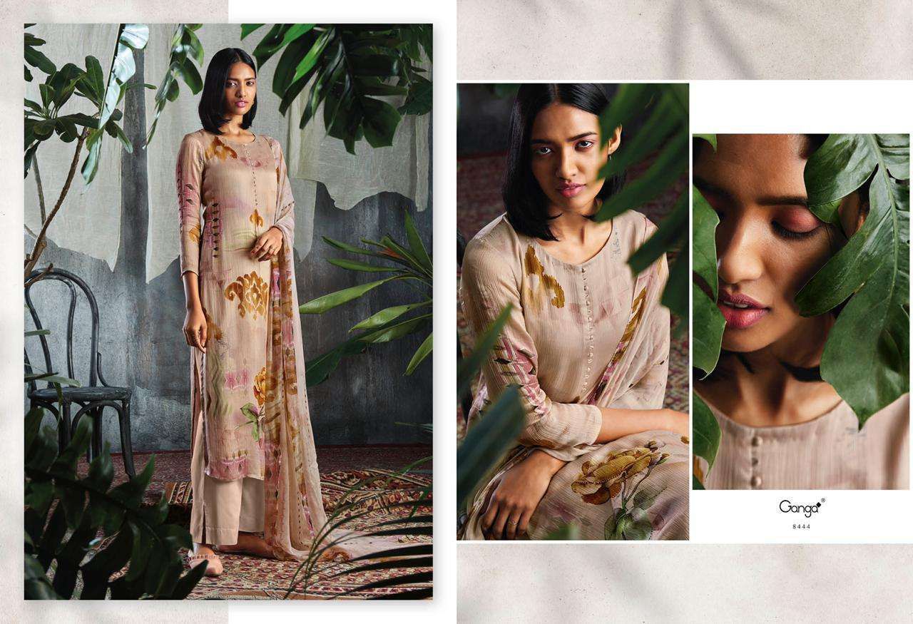 Ganga Solandis Pure Makhmali Satin Digital Printed Designer Suits Anant Tex Exports Private Limited