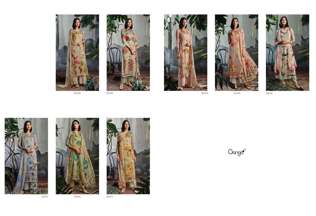 Ganga Solandis Pure Makhmali Satin Digital Printed Designer Suits Anant Tex Exports Private Limited