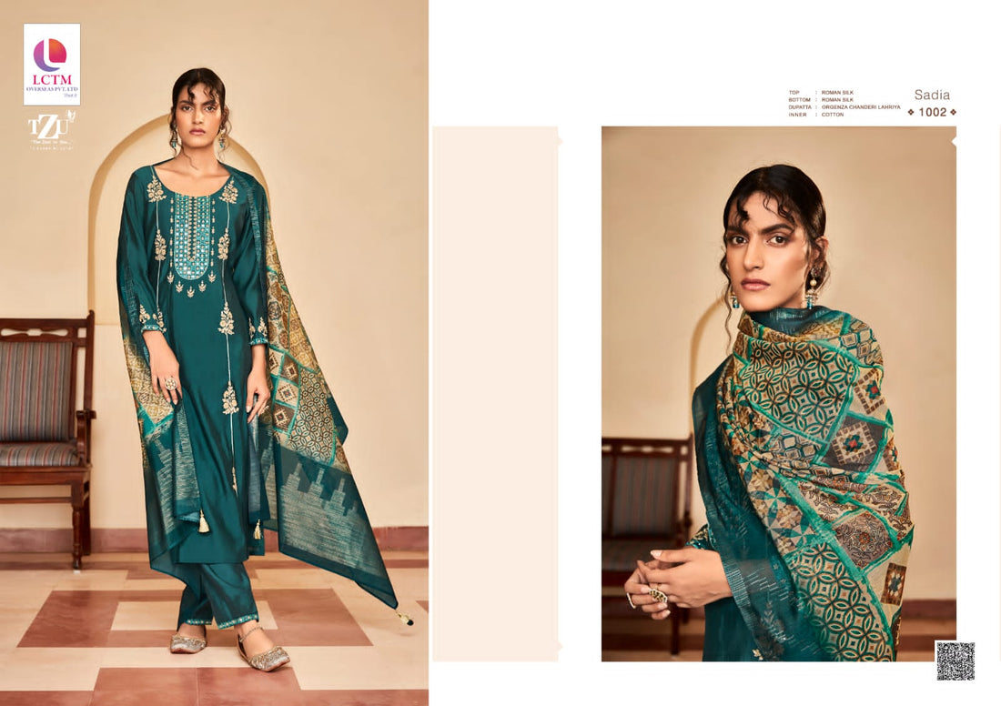 TZU SADIA ROMAN SILK SUIT Anant Tex Exports Private Limited