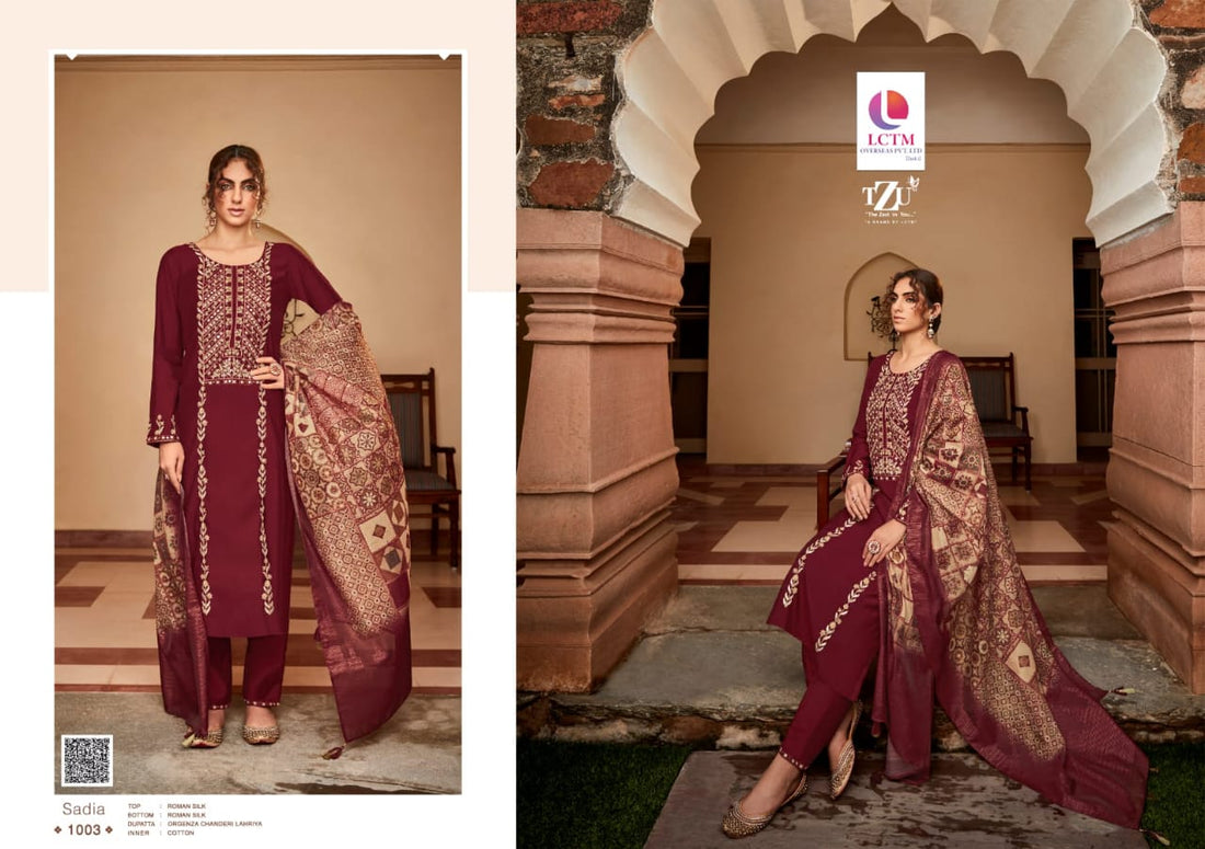 TZU SADIA ROMAN SILK SUIT Anant Tex Exports Private Limited