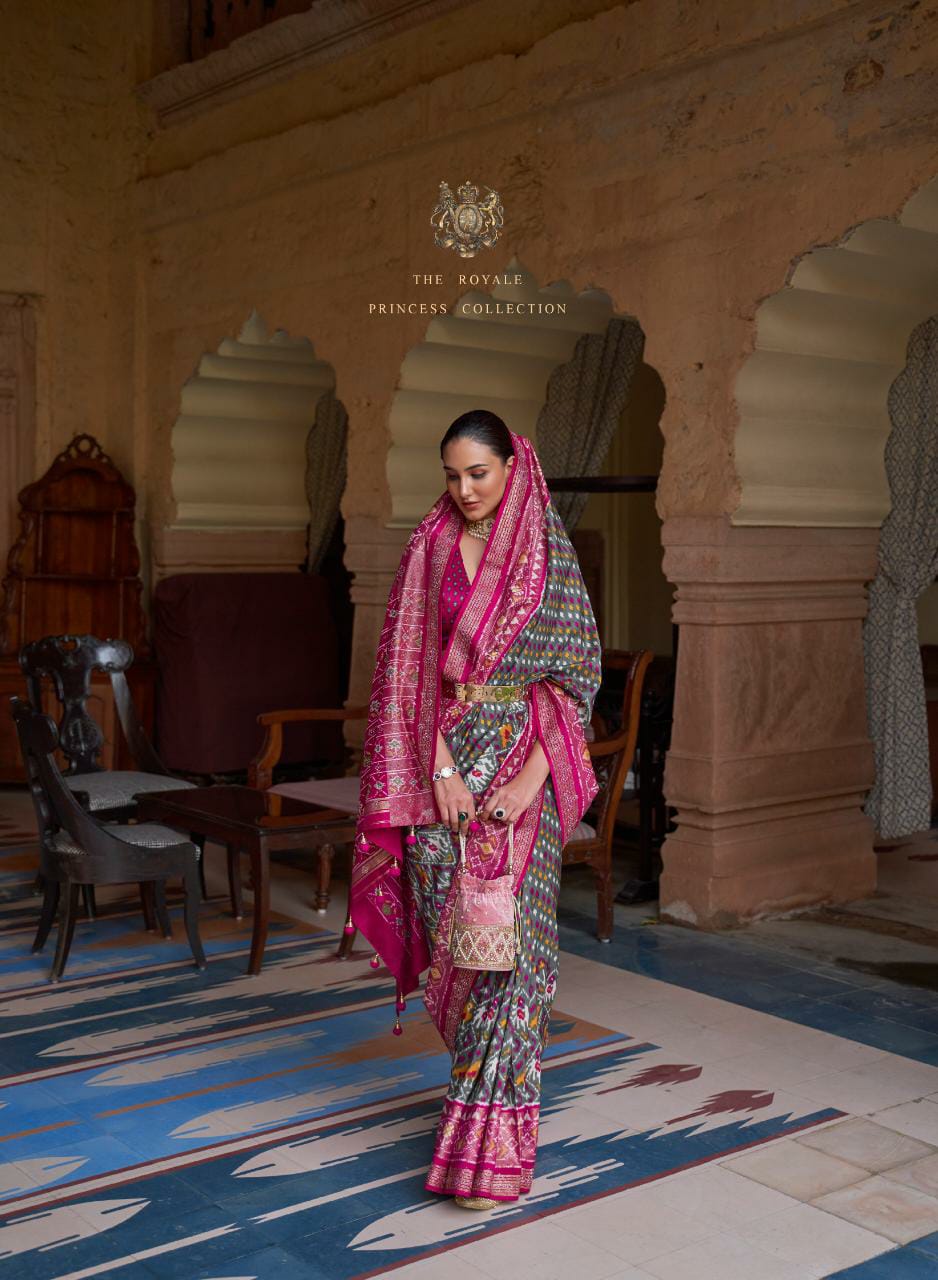 Rewaa Gouri Soft Silk With Hand Print Saree Anant Tex Exports Private Limited