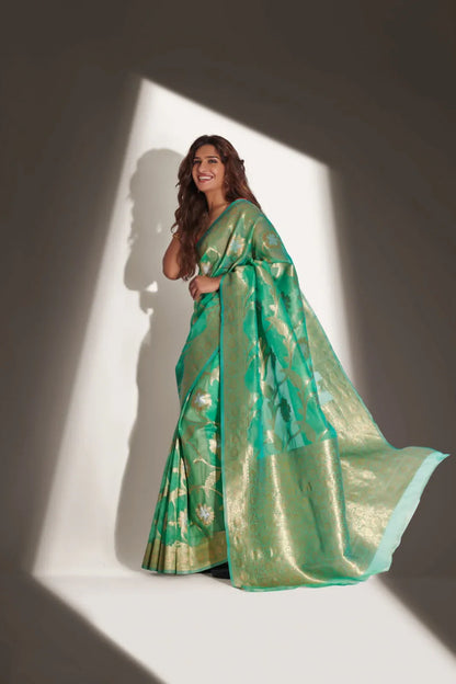 RajYog Alishya Silk Soft Banarasi Organza Saree Anant Tex Exports Private Limited