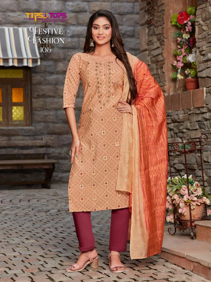 Festive Fashion Tips Tops Readymade Pant Style Suits Anant Tex Exports Private Limited