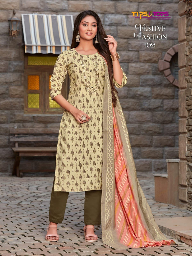 Festive Fashion Tips Tops Readymade Pant Style Suits Anant Tex Exports Private Limited