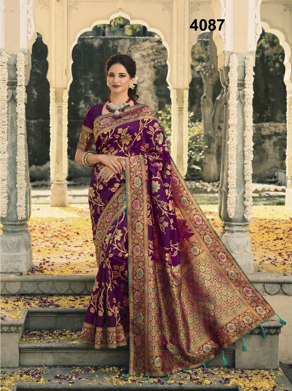 NAZNEEN SWAROVSKI SILK  4087 SERIES BANARASI SAREE Anant Tex Exports Private Limited