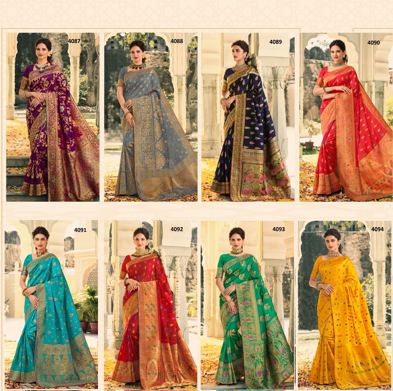 NAZNEEN SWAROVSKI SILK  4087 SERIES BANARASI SAREE Anant Tex Exports Private Limited