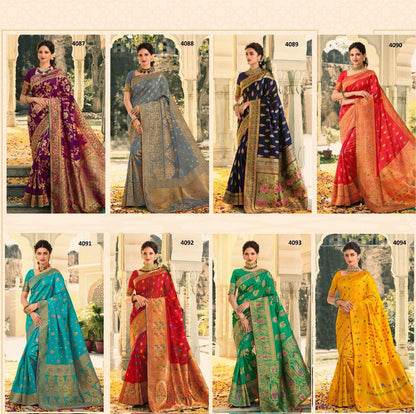 NAZNEEN SWAROVSKI SILK  4087 SERIES BANARASI SAREE Anant Tex Exports Private Limited