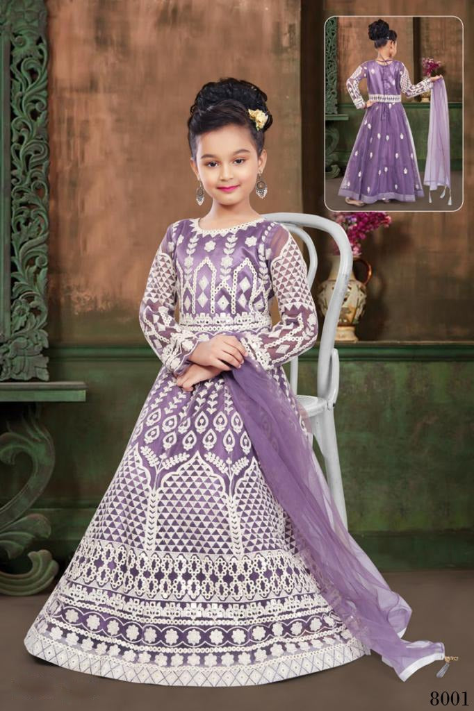 Party Wear Embroidery Kids Vamika Gown Anant Tex Exports Private Limited