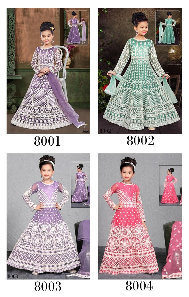 Party Wear Embroidery Kids Vamika Gown Anant Tex Exports Private Limited